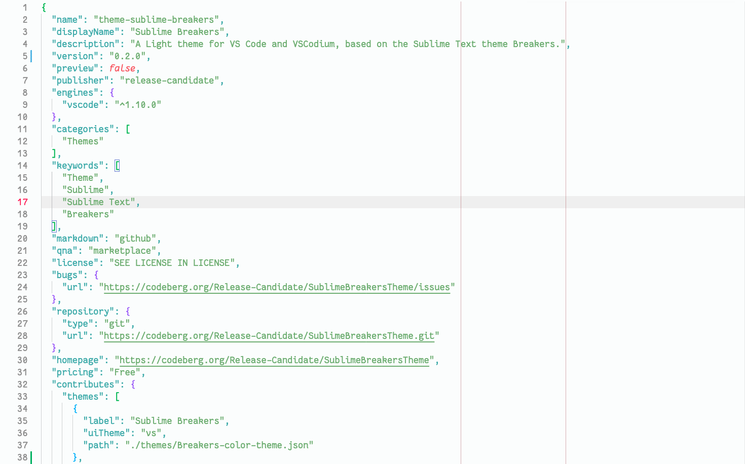 JSON highlighting example