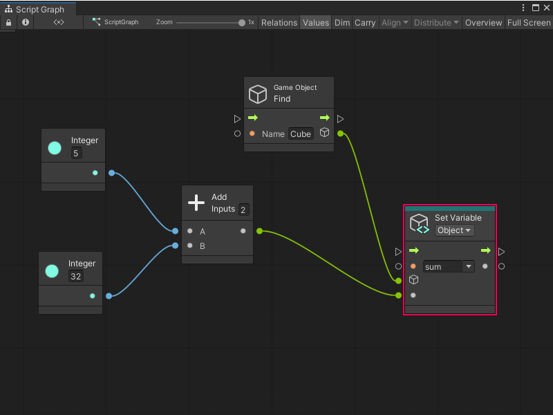 Library/PackageCache/com.unity.visualscripting/Documentation~/images/vs-add-variable-node-set-variable-node-example.png