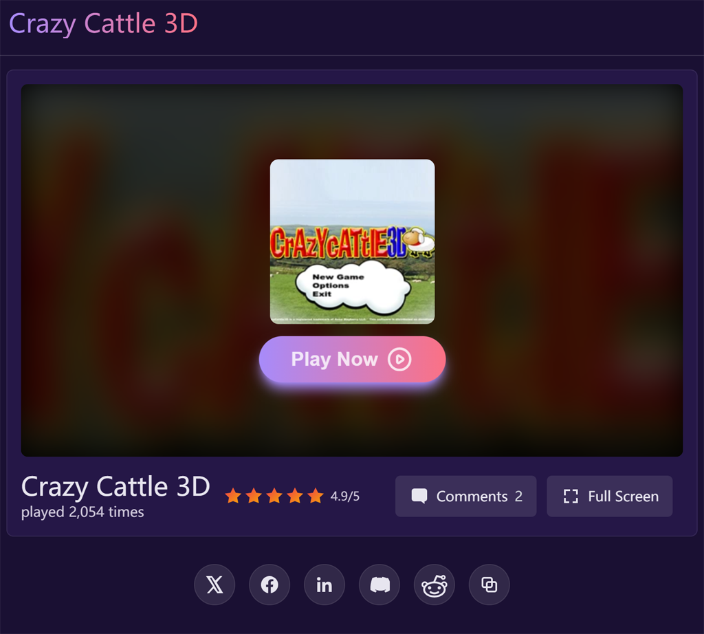 Crazy Cattle 3D Unblocked Cover Image