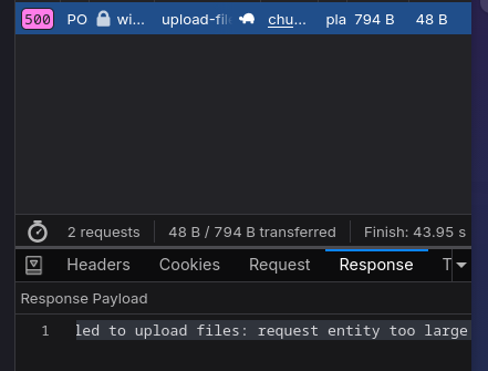 request entity too large error