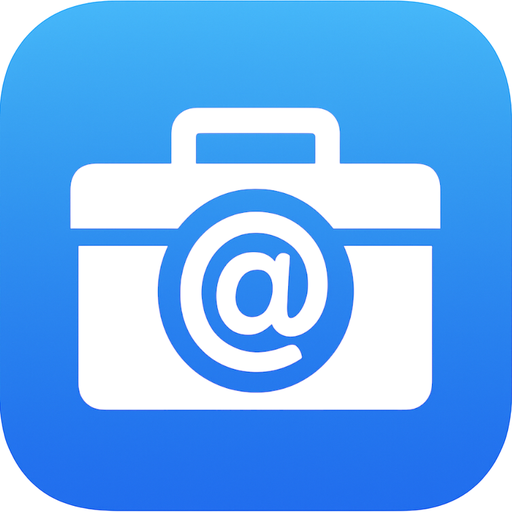 An iOS icon of a toolbox with an @ in the middle