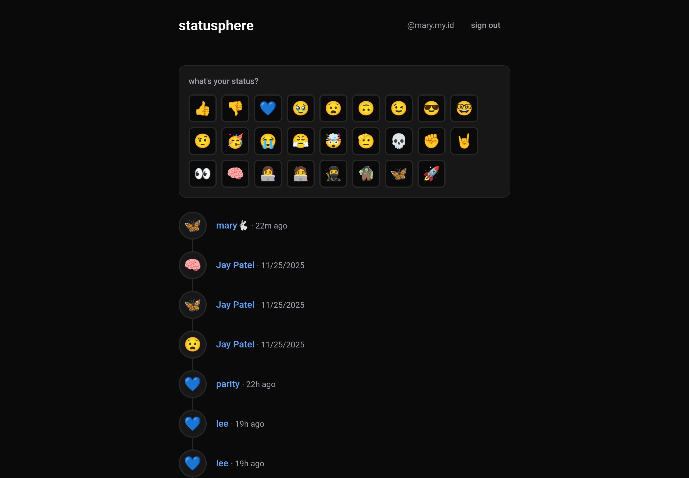 screenshot of the web interface