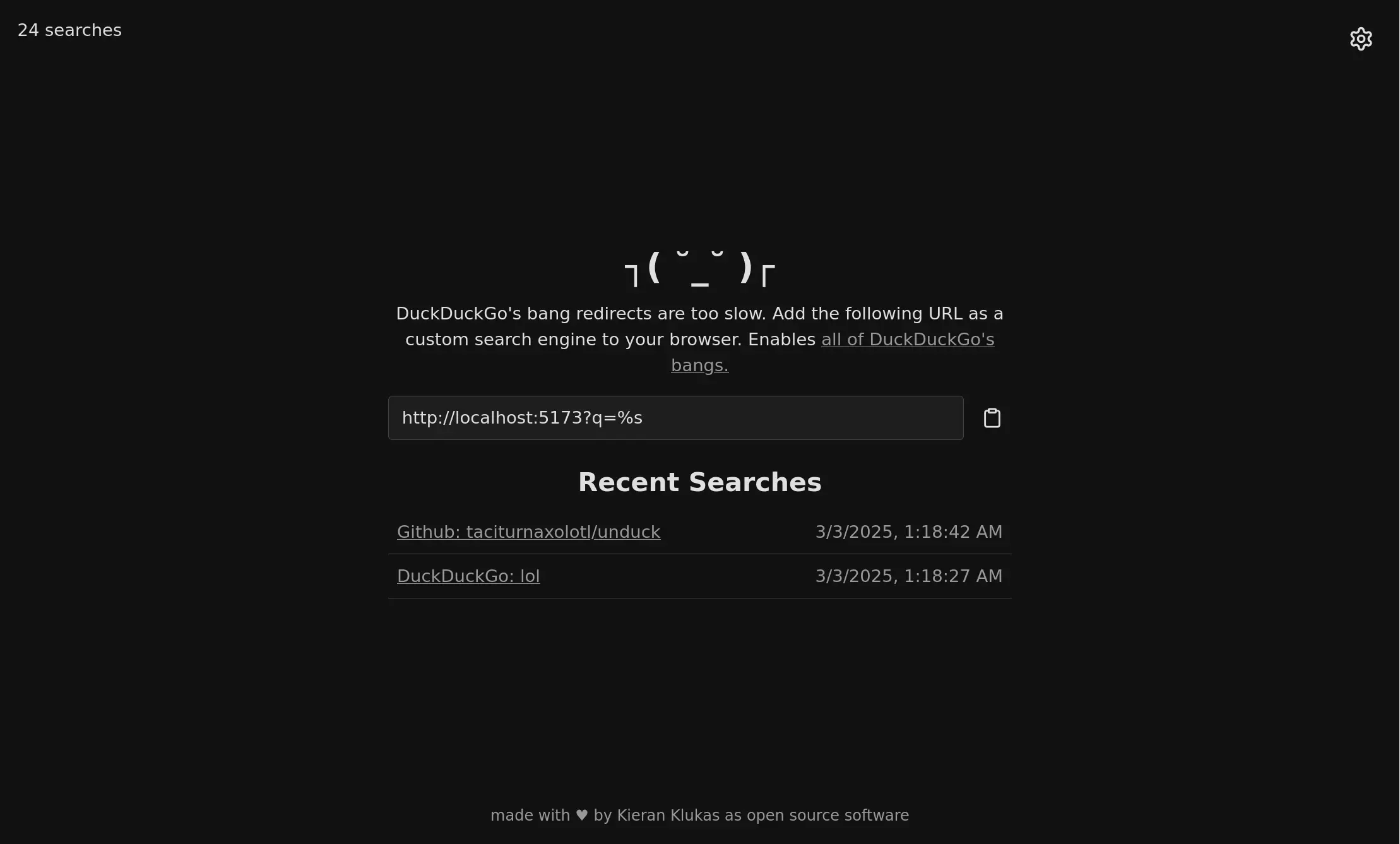 Dark Mode with Search History