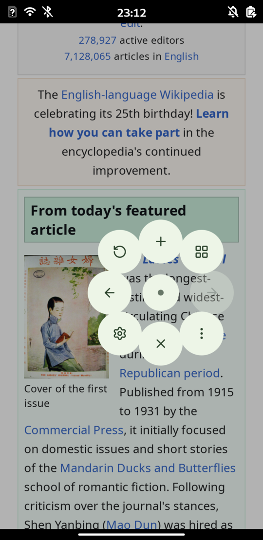 The radial context menu