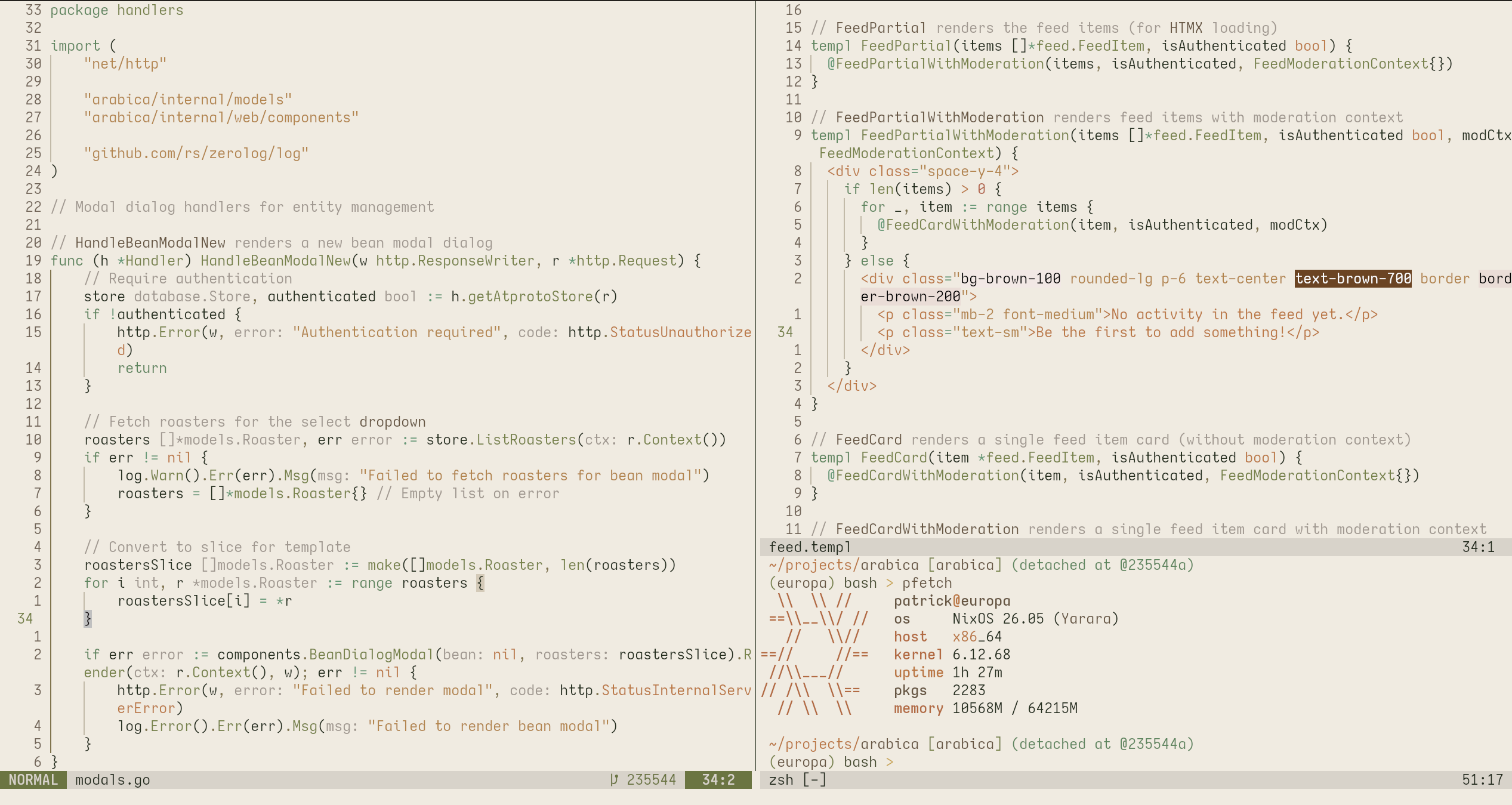 LightEarth theme in neovim
