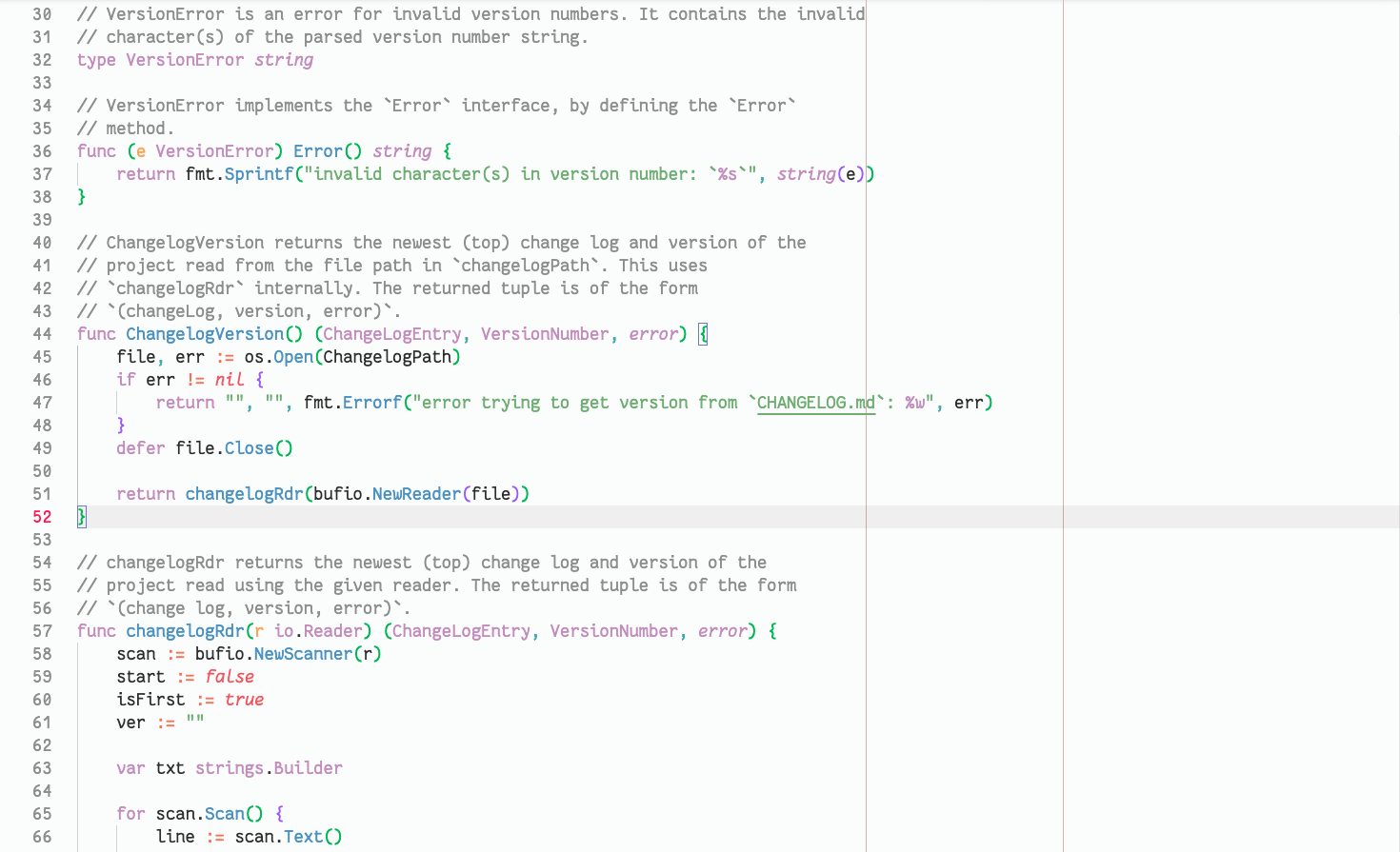 Go highlighting example