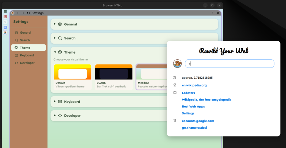 The floating search window